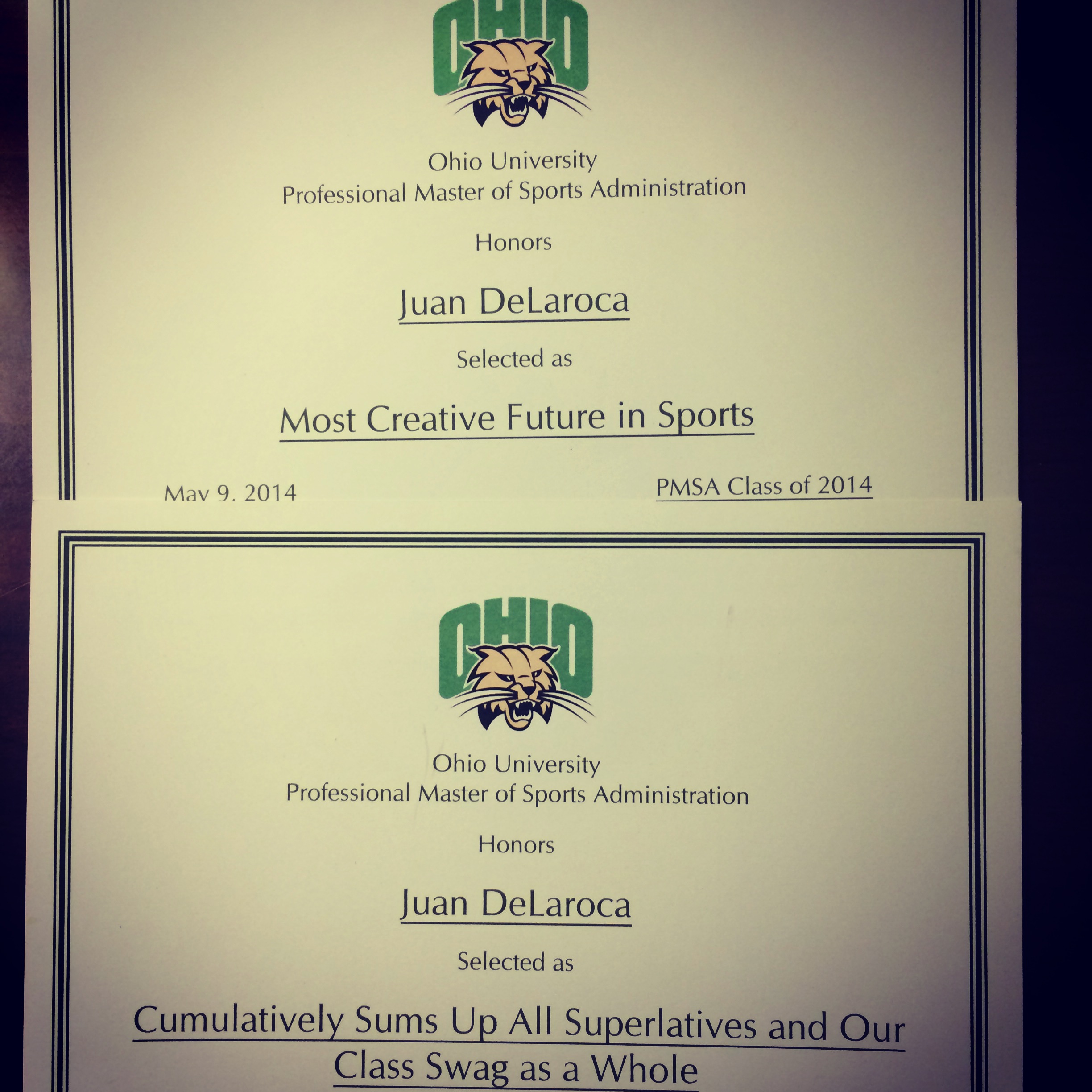 Ohio University Masters degree